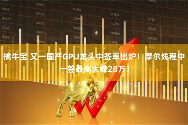 擒牛宝 又一国产GPU龙头中签率出炉!摩尔线程中一签最高大赚28万!